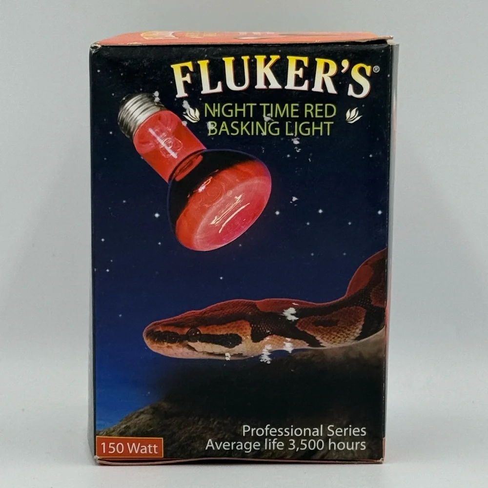 Fluker's Reptile Night Time Red Basking Spotlight, Infrared Heat Lamp 150 Watt